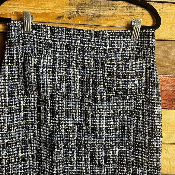 J. Crew Blue Tweed Skirt Size 0 - Picture 3 of 11